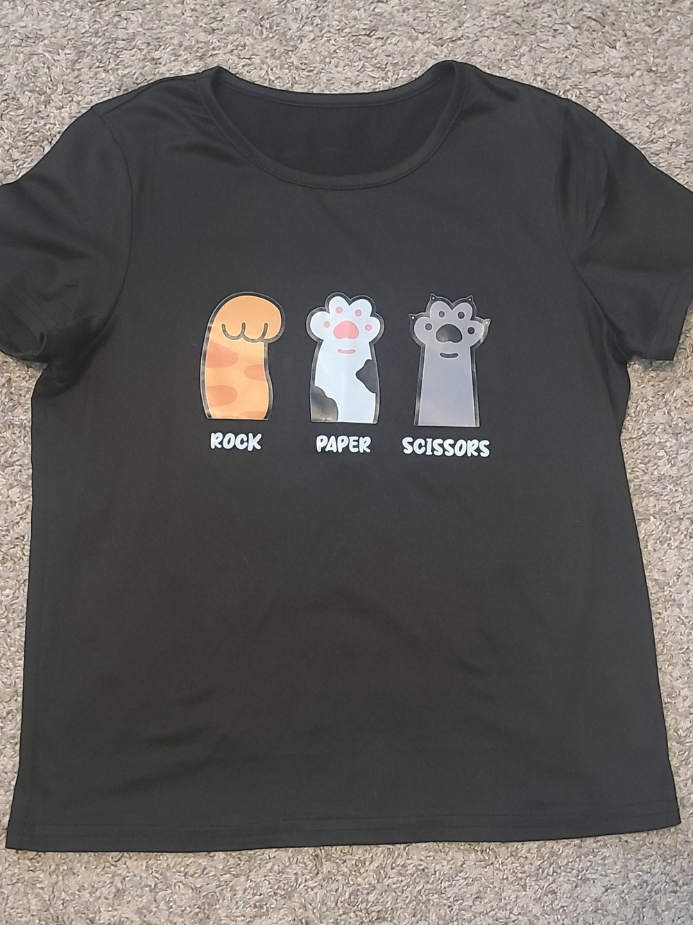 Girls Rock Paper Scissors Cartoon Paw Tee